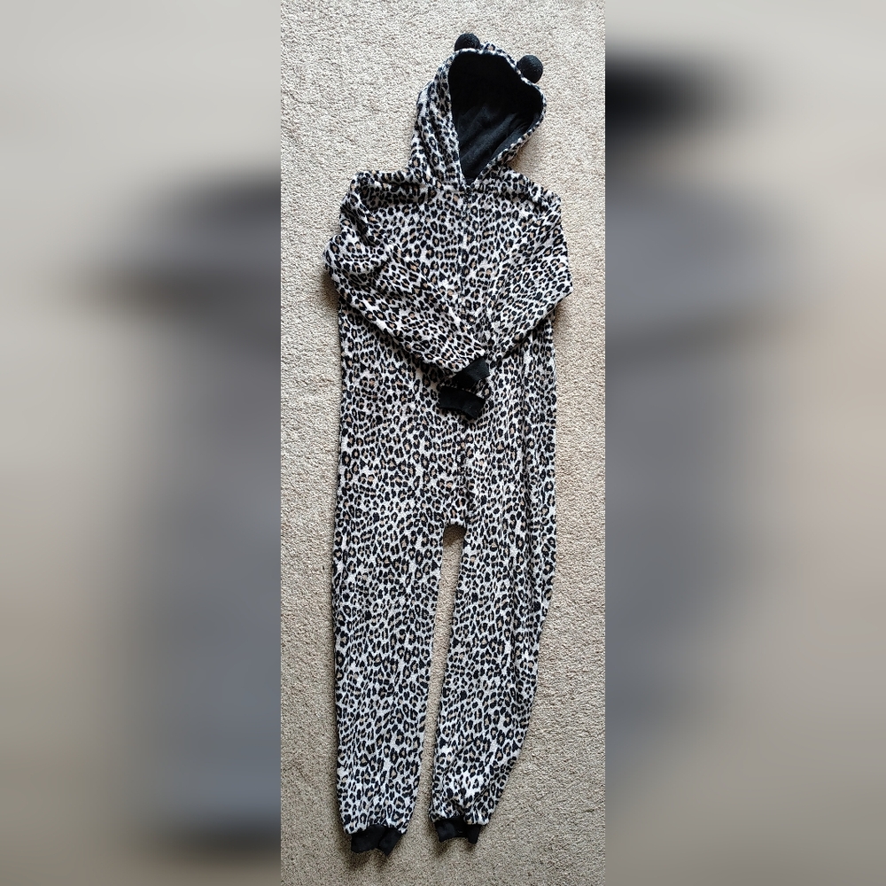 The Children's Place Leopard-Print Fleece Jumpsuit with Black Trim